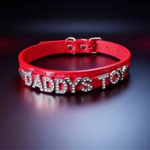 1pc Red & Black Sexy Lingerie Accessory Letter Choker, Gothic Style DIY Choker, Custom Adult Couple Sexy Tool, Party Club Jewelry Gift - Multicolor - View 5