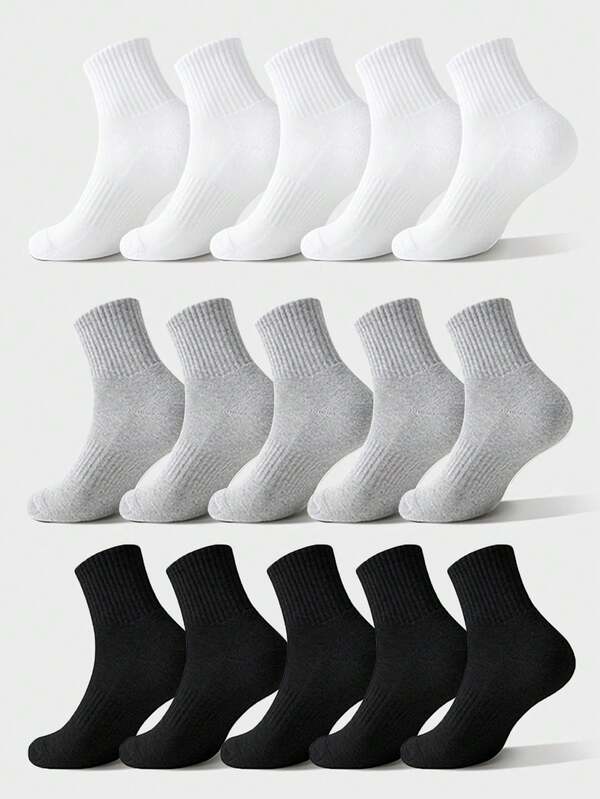 1/5 Pairs Unisex Athletic Ankle Socks Black White Grey Cushioned Sports Running Socks For Women And Men