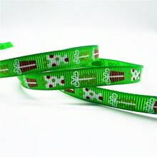 5yards 10mm Christmas Ribbon Printed Christmas Polyester Ribbon For Handmade Design Christmas Decoration Gift Packing