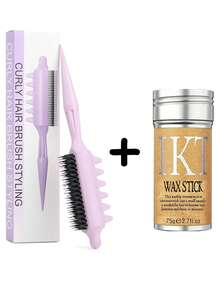 Curl Defining Brush For Curly & Wavy Hair – Styling Detangling Comb With Pointed Tail, Anti-Frizz, Smooth & Volumizing Hair Tool, Perfect For Salon Or Home Use, Brush, Wooden Comb, Hair Brush Comb, Barber, Brush, Slick Back Brushes, Brush Hair Comb Hair, Curly Hair Brush, Detangling Brush, Ball Brush, Hair Comb, Christmas, Barbershop, Hairdressing - Multicolor - View 14