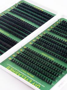 600/570/300/290/270片装个人假睫毛套装，D型卷度10-16mm混合DIY假睫毛套装，自然逼真，柔软顺滑，浓密耐用，包含胶水、封层剂、镊子，适合初学者，日常、派对、音乐节等场合。 - 彩色 - 查看 8