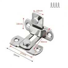 1Pc Stainless Steel Barn Door Lock Set - 180° Flip Sliding Latch For Garage, Bathroom, Pet Doors & Windows, Locks