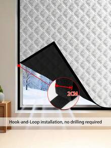 1pc Winter Thermal Curtain – Thick, Windproof, Noise-Reducing & Silent Design, Heat-Up Effect, No-Drill Easy Install For A Warm And Cozy Home - Silver - View 5