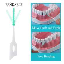 Cepillos de silicona interdentales 200 unidades, palillos dentales, cepillo entre dientes, palillos de silicona con hilo para limpieza oral