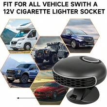 Calentador y Desempañador de Coche Portátil de 12V, Ventilador de Calentamiento y Enfriamiento Rápido de 150W, Calentador de Coche Enchufable para Desempañador de Parabrisas con 360° Calentadores Rotativos para Vehículos, Coches, RV, SUV - Negro - Ver 9