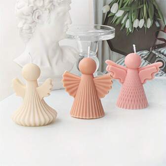 1 pieza Molde de silicona de ángel, Molde de resina epoxi de alas de ángel DIY para velas, resina, yeso, arcilla - Decoración del hogar, regalos festivos, suministros de manualidades, decoración de ángeles, manualidades decorativas, artesanía detallada