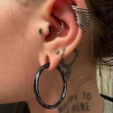 1只5毫米4克不锈钢圆形耳环，时尚纹理耳塞耳廓扩张器身体穿刺饰品 - 1528 - 查看 8