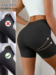 Women's Seamless Shaping Briefs, Dress Lining Shapewear Shorts, Tummy Control Butt Lifting Panties - Black - View 2