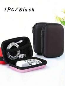 1PC Portable Mini Storage Bag, Mobile Phone Charger Data Cable Organizer Bag, Zipper Around Box Wallet, USB Charger Headphone Organizer, Portable Hard Drive Earphone Case USB Charger Headphone Organizer, Portable Hard Drive Earphone Case Power Bank Travel Portable Charger Charger Case School College Headphone Case Cable Bag Electronic Bag Power Bank Charger - 彩色 - 查看 3