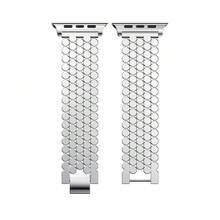 1件金屬龍鱗錶帶，適用於 38/40/41/42/44/45/46/49mm，Series 11/10/9/8/7/SE/6/5/4/2/1，男女通用時尚手鍊配件。僅包含錶帶，不含手錶或錶殼 - 銀色 - 查看 3