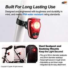 Cygolite Hotshot Pro - Mode de luz Trasera para Bicicleta de 200 y 150 lúmenes, Esti de Montaje Duro y Flexible, 6 Modos de Noche y día, velocidades de Flash sintonizables por el Usuario,(150 lúmenes [tipo de montaje duro]) - Tipo 1 - Ver 7