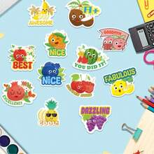 30 unidades de Pegatinas aromáticas Bamda, Pegatinas de frutas para raspar, Pegatinas de frutas lindas y divertidas, Adecuadas para el aula, el hogar, manualidades escolares - Multicolor - Ver 4