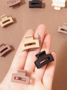 10/20/30pcs Small Cute Square Hair Clips 2.5cm, Brown Cartoon Mini Hair Clips For Daily Hairstyle, Hair Accessories Elegant Claw Clip Summer Outfits - Multicolor - View 5