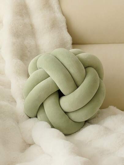 1 件纯色多功能双股八角球装饰垫、沙发、咖啡桌、卧室装饰