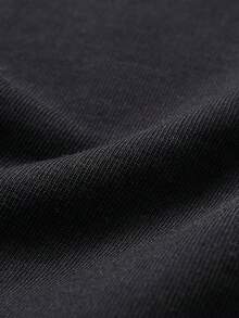 Summer Women's Short Sleeve Printed T-Shirt, Pure 220g Heavyweight Printed T-Shirt, Women's Fashion  Outfit; Double Needle Collar, Reinforced Shoulder Stitching, High-Quality Pure T-Shirt - màu đen - Xem 6