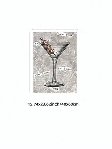 1/3pcs Frameless 3 PiecesLeopard Print Wall Art Set, Vintage 8 Ball & Martini Cocktail Poster Collection, Lucky Girl Aesthetic Decor, Retro Party Theme Prints For Bedroom, Dorm & Bar Wall - Multicolor - View 19
