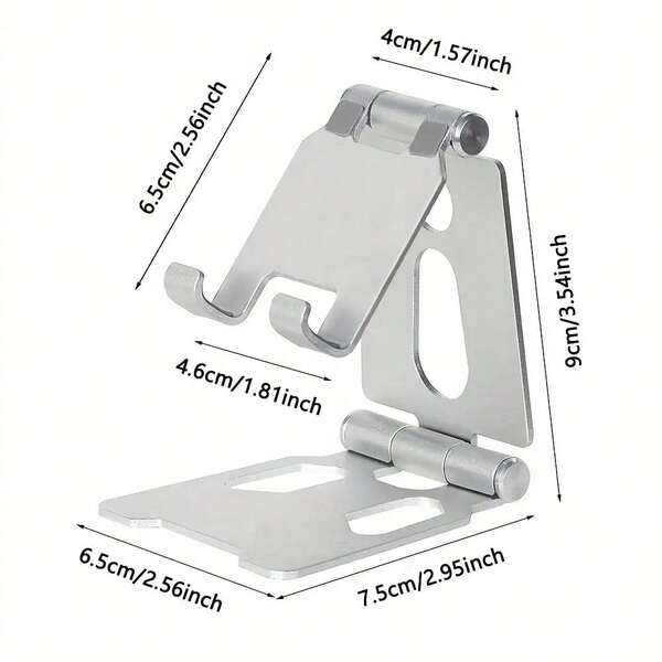 YingBei Metal Aluminum Alloy Phone Desktop Stand, Suitable For 13 14 15 Pro Stand, Lazy Live Portable Foldable Phone Stand