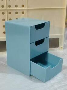 1 件白色塑料桌面收纳盒，经典可堆叠储物抽屉，适用于办公用品、珠宝、化妆品 - 节省空间的桌面配件，适合宿舍使用，书桌和抽屉整理器，用于家庭储物