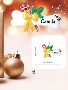 1 pezzo Decorazioni natalizie personalizzate - Decorazioni natalizie personalizzate a forma di osso per cani con nomi, decorazioni per alberi di Natale, decorazioni natalizie, regali di Natale per mamma, papà, animali domestici, amici, regali per donne, amicizia, decorazioni natalizie personalizzate per la famiglia