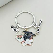 1pc Unisex 2026 Graduation Season Enamel Graduation Cap Keychain, Commemorative Graduation Gift Keyring Bag Charms Car Teacher Friend Sister Gift Ideas - Multicolor - View 3