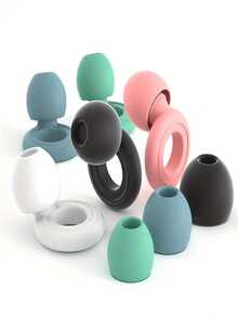 1 Par de Tampões de Ouvido de Silicone Reutilizáveis, Adequados para Dormir e Nadar, com 2 Pares de Cabeças de Reposição, Podem Ser Usados para Ronco, Aprendizado, Concertos, Confortáveis e Duráveis