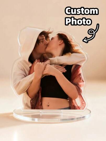 1 pièce Présentoir acrylique photo personnalisé, cadre photo acrylique personnalisé, décoration de maison personnalisée, cadeau de pendaison de crémaillère, conception imperméable pour une utilisation intérieure/extérieure, parfait pour le bureau ou la décoration de la maison, cadeau de couple, souvenirs d'occasions spéciales, souvenir de mariage, cadeau de Noël