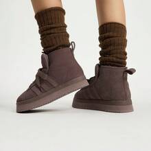 Zapatos CAMPUS 00S de Adidas para mujer 2026, de media caña, con forro de felpa, suela gruesa, zapatos casuales JR3736 - Marrón - Ver 6