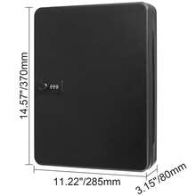 Gabinete de 48 llaves, caja fuerte para llaves con combinación y cerradura de llave, caja de almacenamiento digital, organizador de llaves de acero con estantes ajustables, 48 ​​etiquetas coloridas para llaves y una tarjeta de registro para la escuela, oficina, hotel - 48 llaves - Ver 10