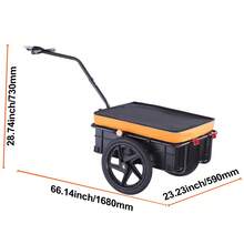 Remolque de carga para bicicletas, capacidad de carga de 88 libras, carrito para bicicletas de alta resistencia, almacenamiento compacto plegable con enganche universal, cubierta impermeable, ruedas de 16 pulgadas, reflectores seguros, se adapta a ruedas de bicicleta de 24 a 28 pulgadas - 88 libras - Ver 10