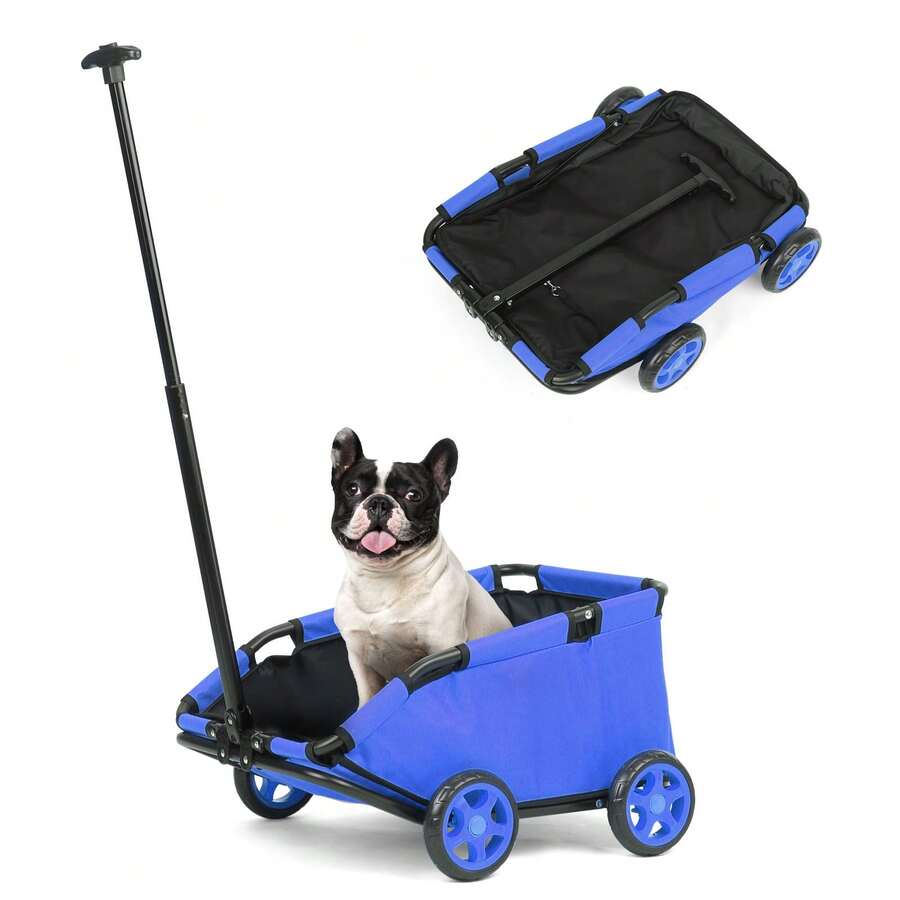 Wedyvko Pet Stroller For Small Dogs, Puppies, Cats, And Rabbits – Foldable With 45° Angled Design And 360° Rotating Handle – Comfortable Cushioned Seat, Restraint Strap, And Storage Bag – Perfect For Walks, Parks, And Outdoor Adventures