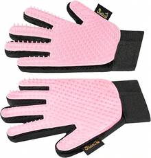 Guante Quita Pelo para Mascotas, Versión Mejorada 1 Par Doble Eficacia para Perros Gatos y Caballos, Perfecto para Mascotas Pelo Corto Largo, Guante Removedor de Pelos Suave Eficiente - rosa - Ver 1