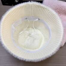 1pc, Ladies' Plush Soft Fisherman's Hat, Autumn/Winter Outdoor Wear, Christmas Photography Prop, Warm And Cosy Fisherman's Hat.