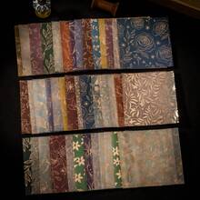 Tomato-jam Girl 1包8张各种金色烫印花朵图案纸，复古风格设计，个性化剪贴簿美学，垃圾日记DIY拼贴卡片材料，手工制作，办公及学校用品 - 彩色 - 查看 11