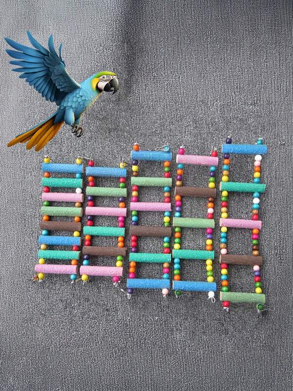 1 pièce Échelle de perroquet mate, échelle d'escalade de cage à oiseaux, jouet de perroquet, fournitures pour oiseaux, accessoires de cage à oiseaux (toutes les couleurs assorties au hasard)