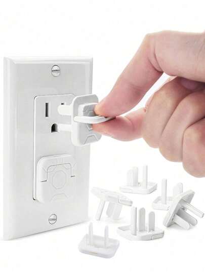 Power Plug Protector, Outlet Cover, Power Socket Safety Cap, Anti-Electric Shock Outlet Cover, Safety Plug Protector, Child Safety Plug, Child Safety Power Outlet Cover With Hidden Pull Handle, 3-Hole Child Safety Power Outlet, North American Standard Power Outlet Cover, Insulated Protective Plug, Baby & Toddler Safety Products