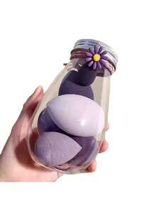 化妆海绵套装，带收纳盒，柔软美妆海绵，适用于粉底，指尖和粉扑两用，干湿两用，可用于粉底、化妆、房间装饰、梳妆台、旅行、卧室、旅行配件、旅行必备品、化妆配件、粉扑、化妆海绵、化妆海绵 - 彩色 - 查看 3