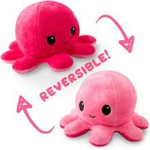 TeeTurtle - The Original Reversible Octopus Plushie - Light Pink + Dark Pink - Cute Sensory Fidget Stuffed Animals That Show Your Mood - ColorX - 查看 2