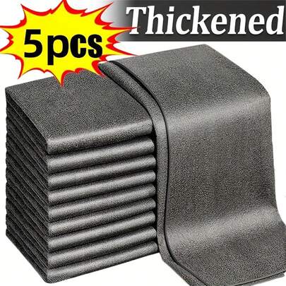 5 Pieces, Magic Glass Cleaning Cloth, Thick Multi-Functional Window Mirror Cleaning Cloth, No Trace, Car Wash Towel, Kitchen Bathroom Cleaning Cloth, Durable Microfiber Dish Cloth, Cleaning Supplies, Cleaning Tools, Back To School Supplies Magic Cloth Glass Cleaning Cloth Does Not Drop Hair And No Water Marks Magic Cloth