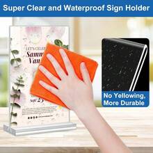 6 chiếc giá đỡ biển hiệu bằng acrylic 4"X6" (khoảng 10 X 15 cm) - Giá đỡ trưng bày thực đơn hình chữ T trong suốt để bàn - Giá đỡ ảnh/tờ rơi hai mặt cho văn phòng, cửa hàng, nhà hàng, khách sạn - trong suốt - Xem 8
