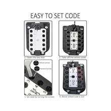 NEW Wall Mounted Outdoor Key Storage Lock Box 10 Digit Push-Button Combination.Mini Combination Outdoor Key Fixing Kit -Key Cabinet - Black - View 4