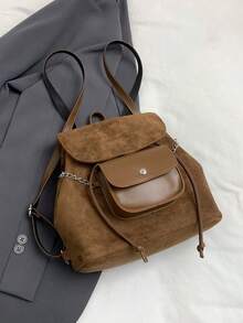 Casual Retro Suede Backpack, 2025 Autumn/Winter New Versatile Small Backpack For Traveling
