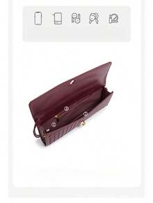 Nischen Woven Single Shoulder Organ Bag Fashion Horizontal Clutch Versatile Women's Crossbody Bag - 1893# Nho tím - Xem 6