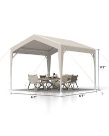 Carpa comercial de 2,13 x 2,13 m, toldo para exteriores con tela Oxford impermeable, protección solar para fiestas, camping, mercados, bodas, barbacoas y eventos al aire libre. - Multicolor 2M*2M - Ver 8