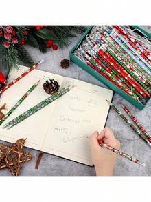 Christmas Style HB Pencil Custom Different Pattern On Pencil Body As Christmas Gifts For Student And ChildCartoon Cute High Value Christmas-Themed Wooden Stationery Pencil School Supplies Gift For Students - Multicolor - View 2