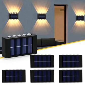 6-Piece Solar Convex Mirror Spotlight With Strong Light Concentration IP44 For Outdoor Courtyard Lawn Lighting. No Need To Plug In, Just Turn On And Use