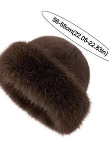 新款蓬松毛绒渔夫帽 保暖巴拿马帽 女士女孩加厚保暖贝雷帽 护耳帽 冬季帽子 女士圣诞礼物 - 彩色 - 查看 3