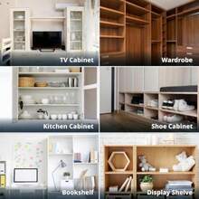 POWERTEC QP1106 - Estantes de estante de 1/4 pulgadas, 100 unidades, clavijas de soporte en forma de cuchara, estantes de gabinete de cocina, estantería, clóset y muebles, soportes de estantes chapados en ní(Forma de L con agujero 50pk 5 mm) - Tipo 3 - Ver 7