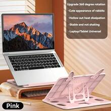 360° Rotatable Tablet Laptop Stand, Universal ABS Portable Folding Support, Non-Slip Silicone Pads, Easy Angle Adjustment For Office, Learning, Drawing - Multi-Device Holder - 彩色 - 查看 4