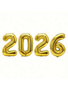 1套32英寸大号2026铝膜气球新年派对装饰背景节日新年情人节生日布置装饰2026庆典装饰 - 彩色 - 查看 12