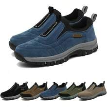 Zapatos ortopédicos Impermeables y Transpirables para Hombre: Zapatillas de Senderismo cómodas y sin Cordones para Exteriores, con Soporte para el Arco, Antideslizantes y Ligeras - Azul - Ver 13